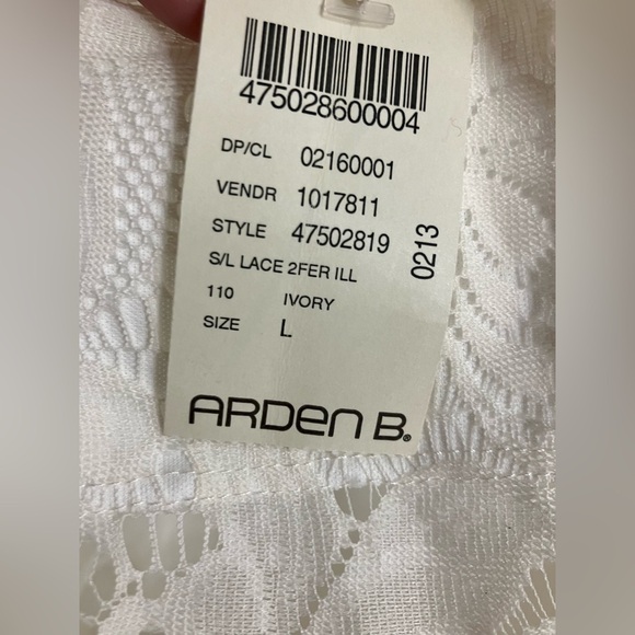NWT Arden B  Ivory Lace Overlay Spaghetti Straps  Light Flowy Size L - Picture 6 of 11